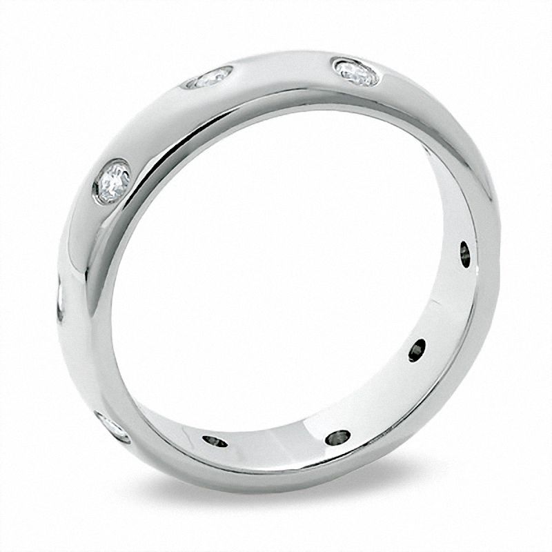 Main Image 2 of 1/7 CT. T.W. Diamond Five Stone Flush Stack Band in 14K White Gold