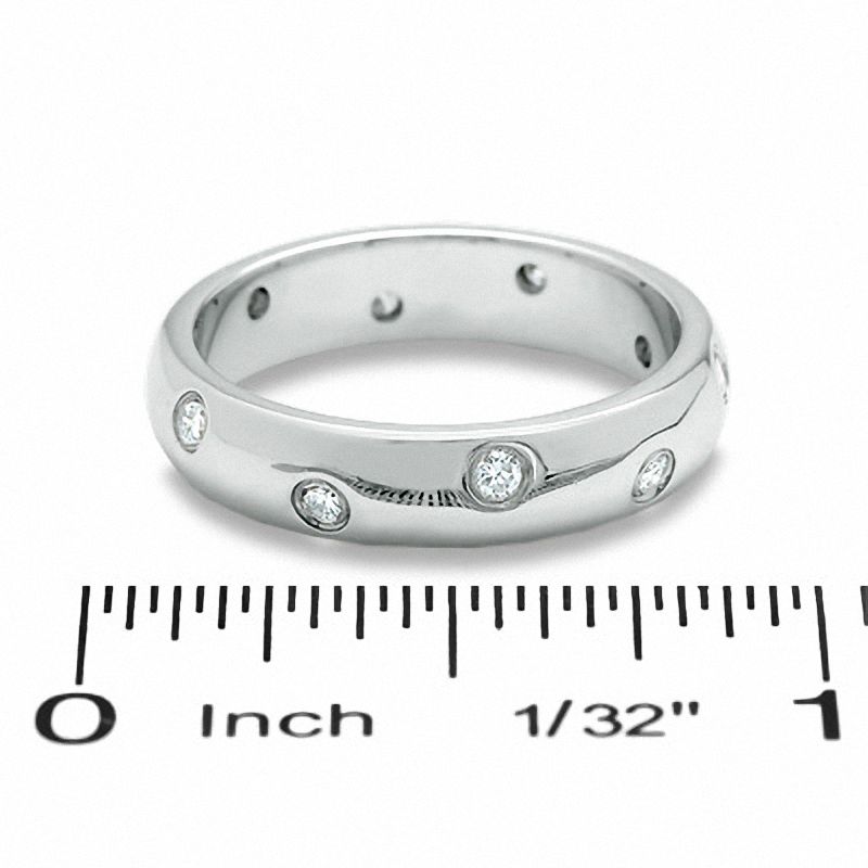Main Image 3 of 1/7 CT. T.W. Diamond Five Stone Flush Stack Band in 14K White Gold