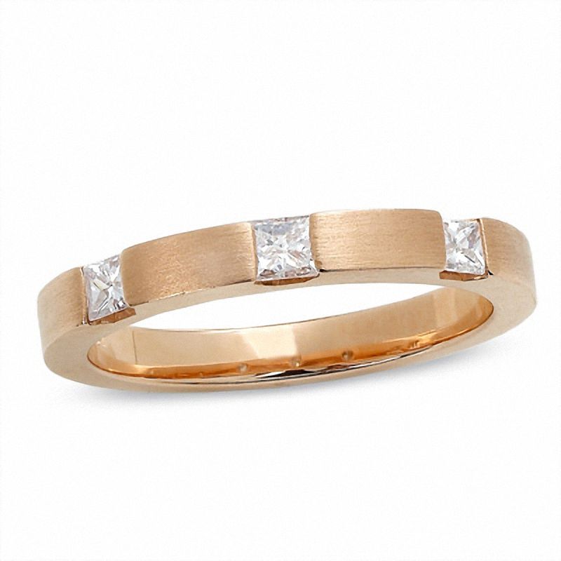 1/3 CT. T.W. Princess-Cut Diamond Stack Band in 14K Rose Gold