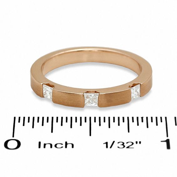1/3 CT. T.w. Princess-Cut Diamond Stack Band in 14K Rose Gold