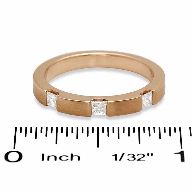 1/3 CT. T.W. Princess-Cut Diamond Stack Band in 14K Rose Gold