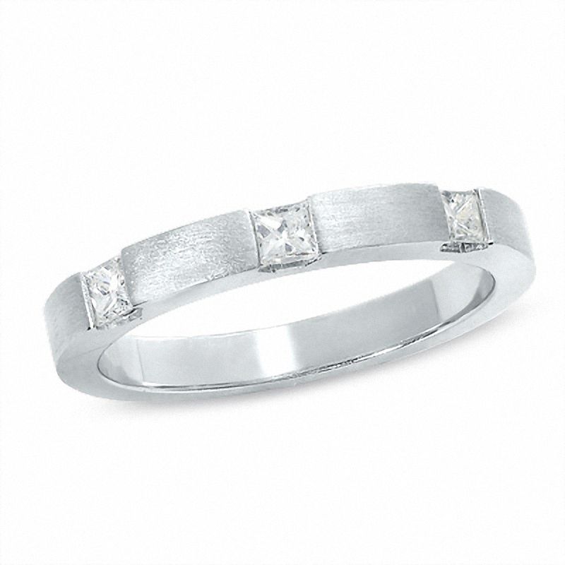 Main Image 1 of 1/3 CT. T.W. Princess-Cut Diamond Stack Band in 14K White Gold