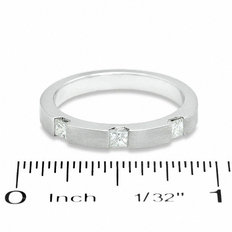 Main Image 3 of 1/3 CT. T.W. Princess-Cut Diamond Stack Band in 14K White Gold