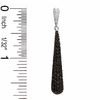 Thumbnail Image 2 of 2 CT. T.W. Enhanced Black and White Diamond Linear Bat Earrings in 10K White Gold