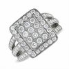 Thumbnail Image 1 of 1-1/2 CT. T.W. Diamond Triple Shank Rectangle Ring in 10K White Gold
