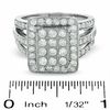 Thumbnail Image 3 of 1-1/2 CT. T.W. Diamond Triple Shank Rectangle Ring in 10K White Gold
