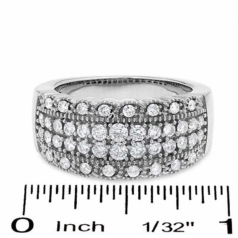 Main Image 3 of 1 CT. T.W. Diamond Vintage Scallop Band in 14K White Gold