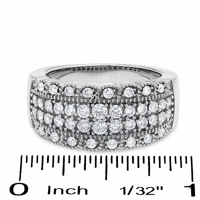 1 CT. T.W. Diamond Vintage Scallop Band in 14K White Gold