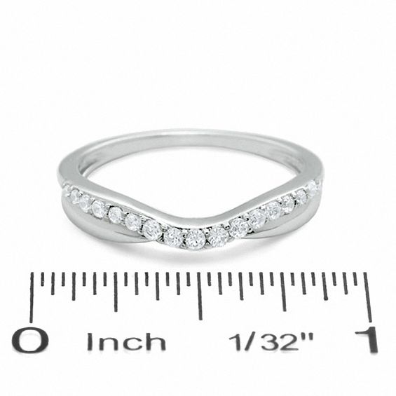 1/4 CT. T.w. Diamond Twist Contour Band in 14K White Gold