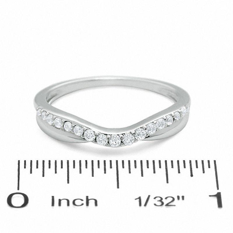 1/4 CT. T.W. Diamond Twist Contour Band in 14K White Gold