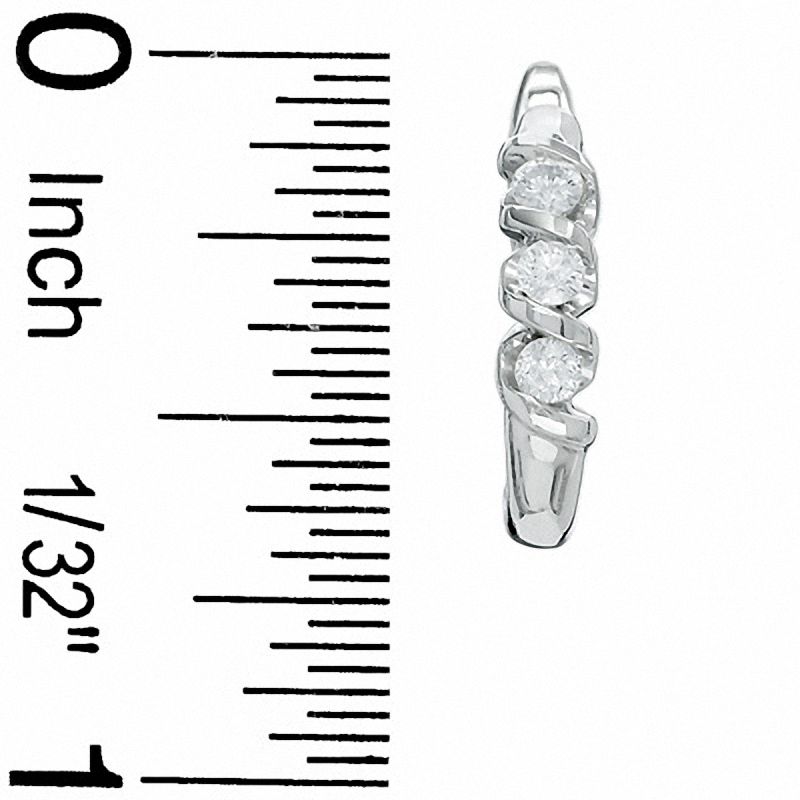 Sirena™ 1/3 CT. T.W. Diamond Three Stone Swirl Earrings in 14K White Gold