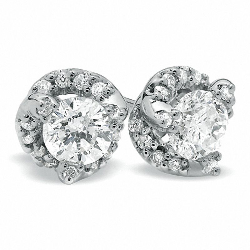 Main Image 1 of 3/4 CT. T.W. Diamond Fashion Earrings in 14K White Gold