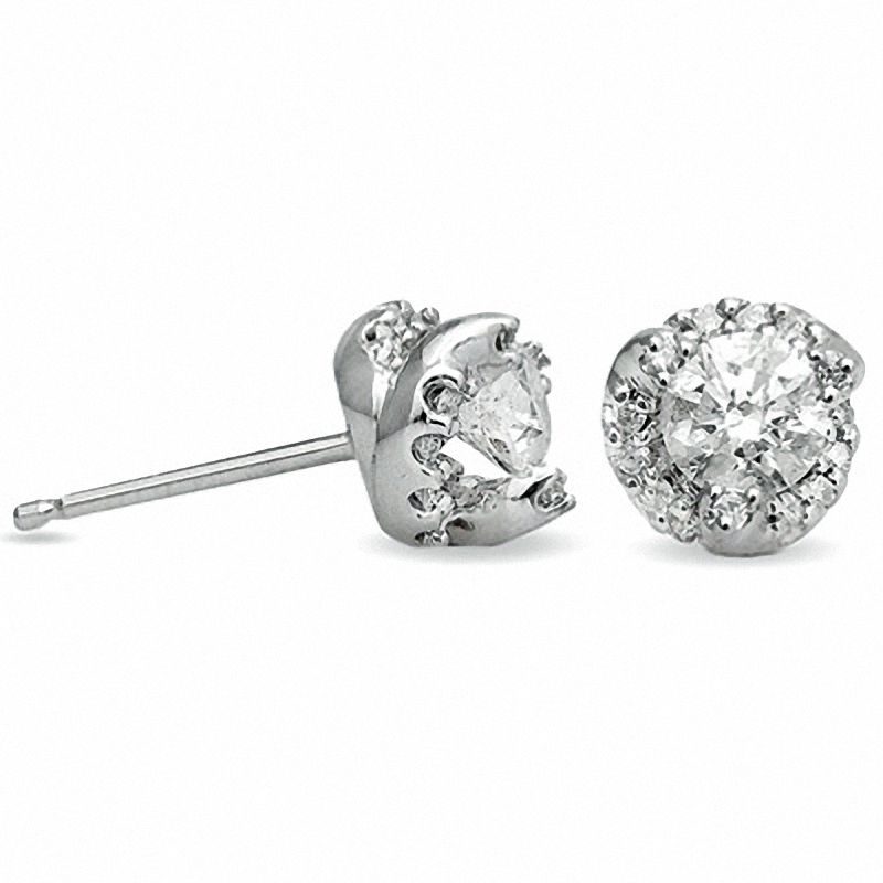 Main Image 2 of 3/4 CT. T.W. Diamond Fashion Earrings in 14K White Gold