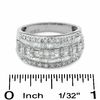 Thumbnail Image 2 of 1 CT. T.W. Baguette and Round Diamond Three Row Ring in 10K White Gold