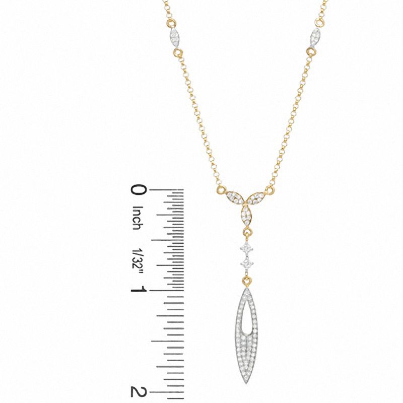 Main Image 2 of 1/2 CT. T.W. Diamond Ornate Teardrop Pendant in 14K Gold