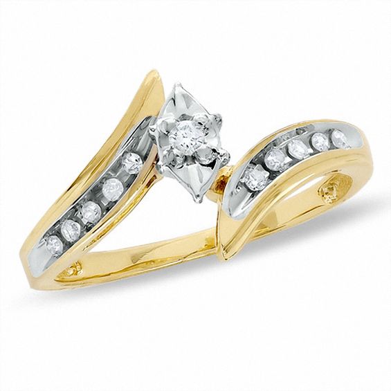 1/10 CT. T.W. Diamond Illusion Marquise Engagement Ring in 10K Gold 1/10 CT. T.W. Diamond Illusion Marquise Engagement Ring in 10K Gold
