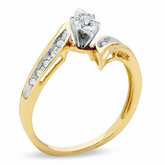 1/10 CT. T.W. Diamond Illusion Marquise Engagement Ring in 10K Gold 1/10 CT. T.W. Diamond Illusion Marquise Engagement Ring in 10K Gold
