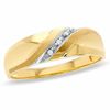 Thumbnail Image 1 of Diamond Accent Slant Wedding Band in 10K Gold