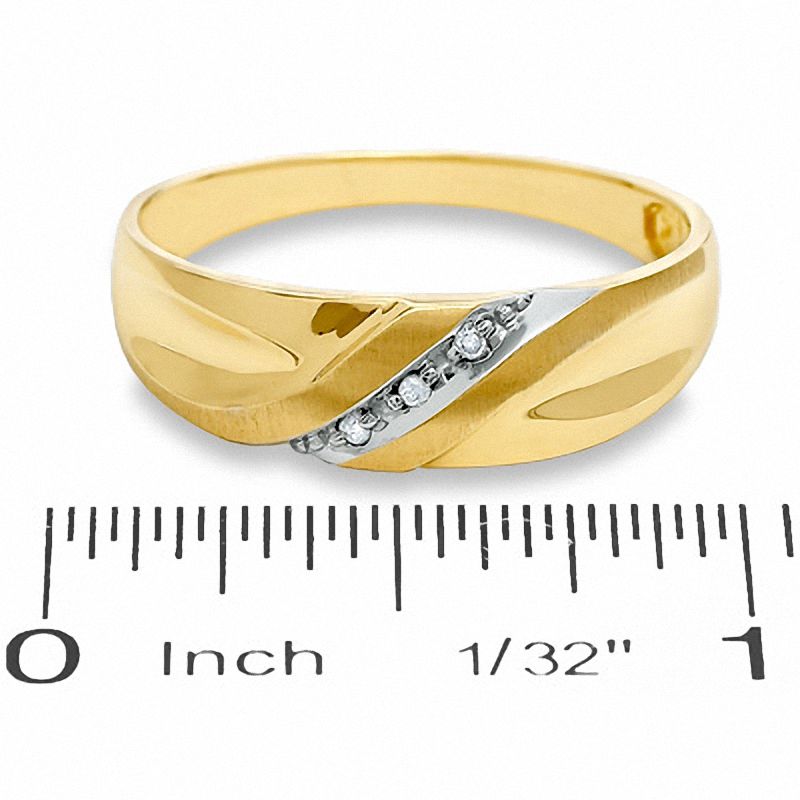 Main Image 3 of Diamond Accent Slant Wedding Band in 10K Gold