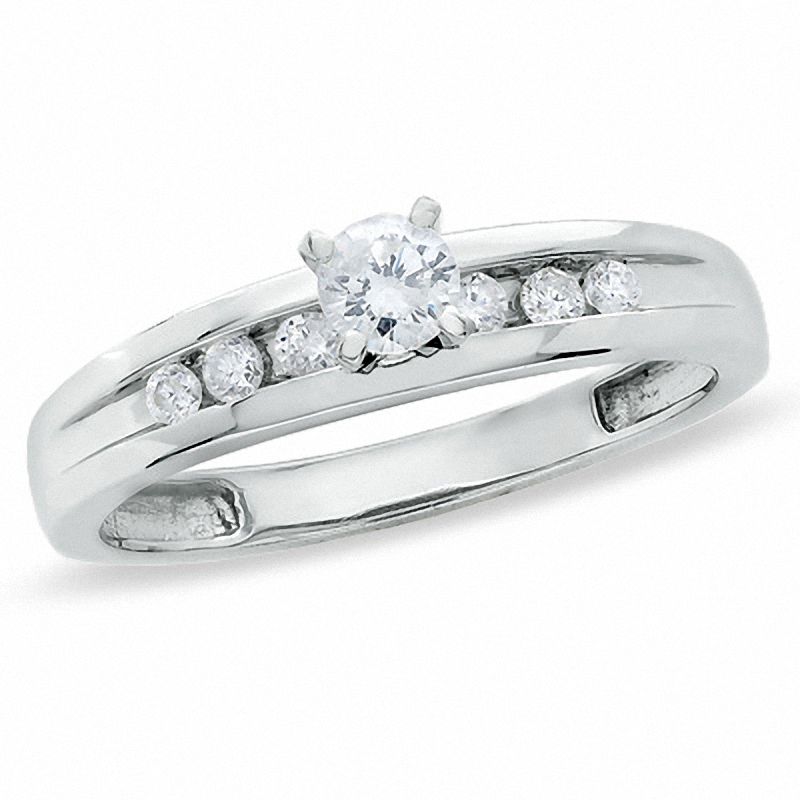 1/3 CT. T.W. Diamond Engagement Ring in 10K White Gold