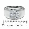 Thumbnail Image 3 of 3/4 CT. T.W. Square-Cut Diamond Three Row Satin Ring in 14K White Gold