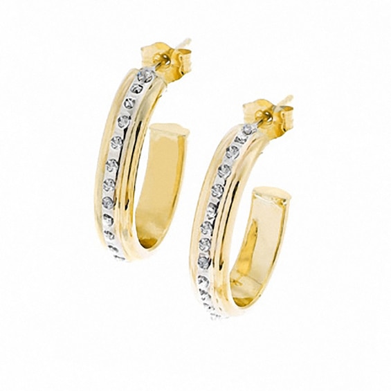 Diamond Fascination™ JHoop Earrings in 14K Gold Zales