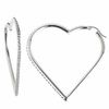 Thumbnail Image 1 of Diamond Fascination™ Floating Heart Hoop Earrings in Sterling Silver