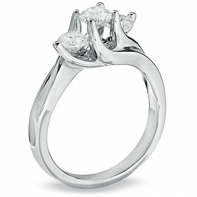 1 CT. T.W. Diamond Three Stone Ring in 14K White Gold