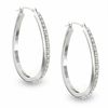 Thumbnail Image 0 of Diamond Fascination™ Large U-Hoop Earrings in 14K White Gold