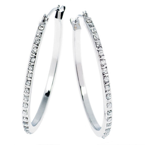 Unique X-Large Diamond Hoop Earrings