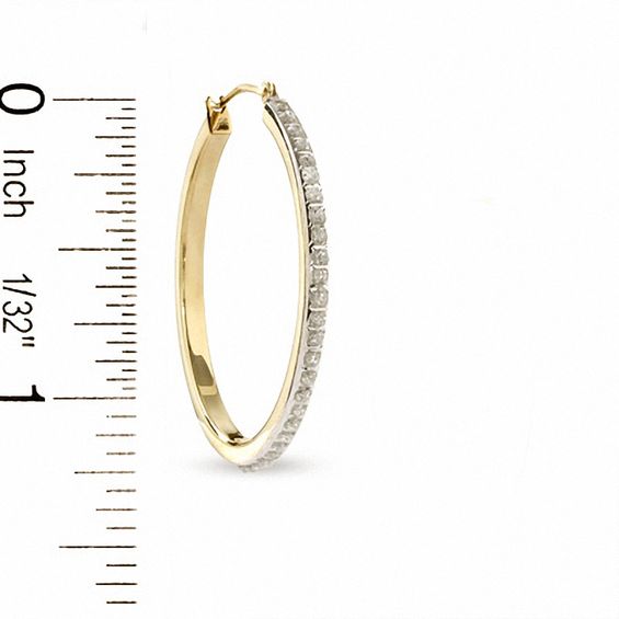 Diamond Fascinationâ¢ Large Round Hoop Earrings in 14K Gold
