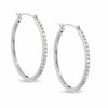 Thumbnail Image 0 of Diamond Fascination™ 30mm Round Hoop Earrings in 14K White Gold