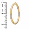 Thumbnail Image 2 of Striped Hoop Earrings in Sterling Silver and 14K Tri-Tone Gold