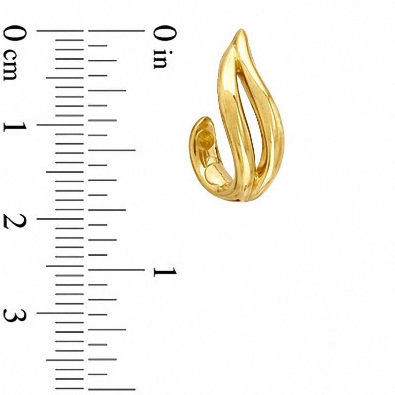 Main Image 2 of Double Bypass Hoop Earrings in Sterling Silver and 14K Gold