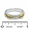 Thumbnail Image 3 of 3/4 CT. T.W. Enhanced Yellow and White Diamond Three Row Band in 14K White Gold