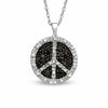 Thumbnail Image 1 of 1/5 CT. T.W. Enhanced Black and White Diamond Peace Pendant in 10K White Gold