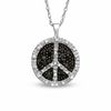 Thumbnail Image 0 of 1/5 CT. T.W. Enhanced Black and White Diamond Peace Pendant in 10K White Gold