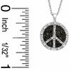 Thumbnail Image 1 of 1/5 CT. T.W. Enhanced Black and White Diamond Peace Pendant in 10K White Gold