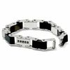 Thumbnail Image 2 of 1/4 CT. T.W. Black Diamond Black IP Bracelet in Stainless Steel - 8.5"