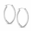 Thumbnail Image 0 of Diamond Fascination™ Medium Hoop Earrings in 14K White Gold