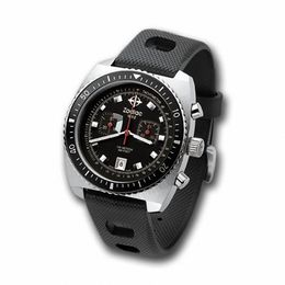 Men's Zodiac Sea Dragon Chronograph Strap Watch with Black Dial
