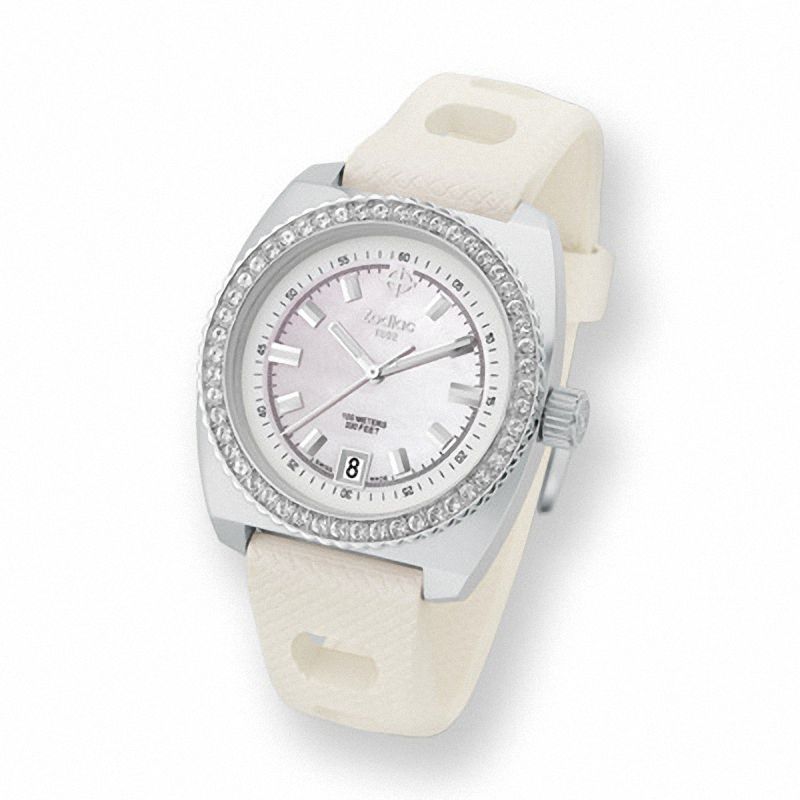 Main Image 1 of Ladies' Zodiac Sea Dragon Crystal Accent Watch with Mother-of-Pearl Dial (Model: ZO2903)