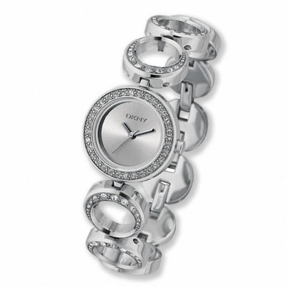 Ladies' Dkny Stainless Steel Bracelet Watch with Silver Dial and Crystal Accents (Model: Ny3650)