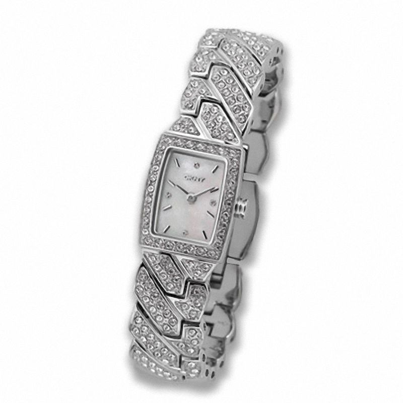 Ladies' DKNY Stainless Steel Bracelet Watch with Crystal Bezel (Model: NY4411)