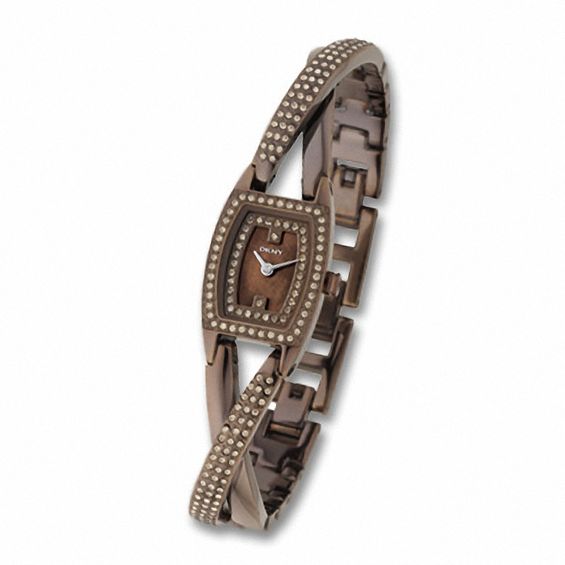 Ladies' Dkny Brown IP Stainless Steel Bracelet Watch with Topaz Crystal Accents (Model: Ny4287)