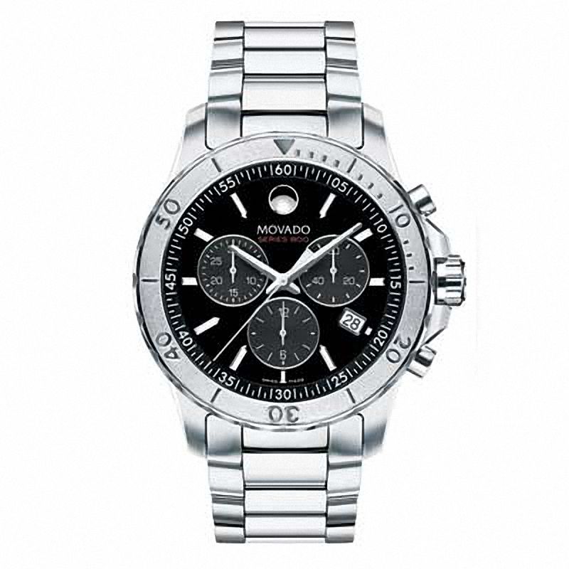 Main Image 1 of Men's Movado Series 800 Chronograph Watch with Black Dial (Model 2600110)