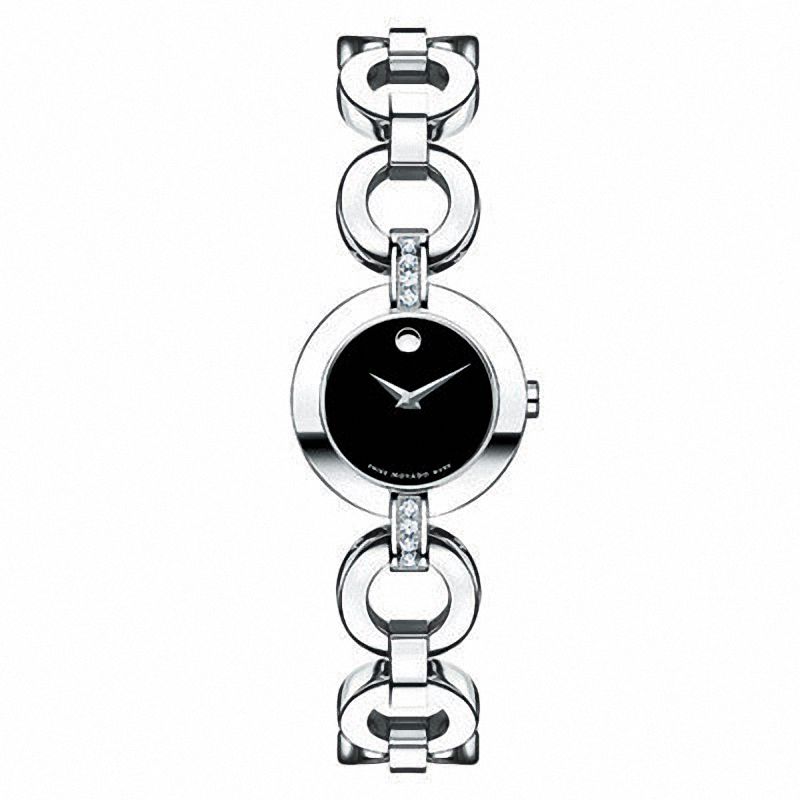 Ladies' Movado Bela Moda Stainless Steel Bangle Watch with Diamond Accents (Model: 0606263)