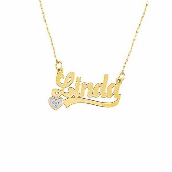 10k Gold Diamond Accent Script Name Necklace 2 8 Letters Other Guests Also Like