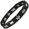 Thumbnail Image 2 of Men's Two-Tone Tungsten and Ceramic Link Bracelet - 8.25&quot;
