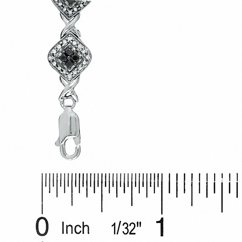 Main Image 2 of 2 CT. T.W. Enhanced Black and White Diamond Fashion Bracelet in Sterling Silver